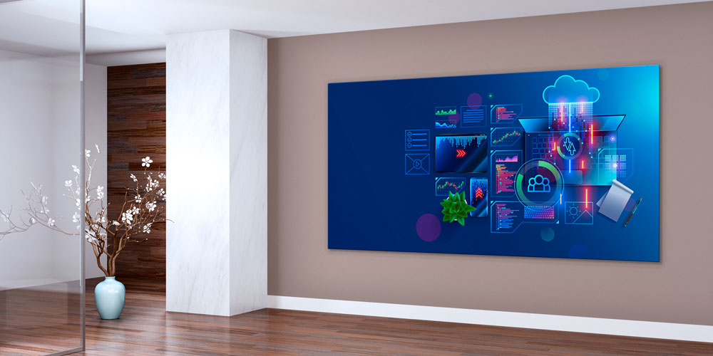 Bulut Teknolojisi ve Veri Akışı Temalı Bilimsel Duvar Sanatı 7819