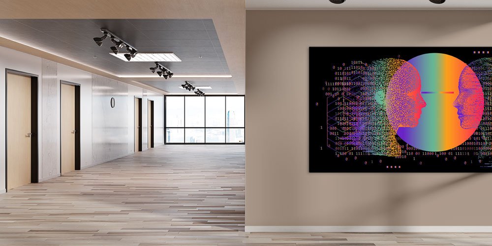 science-class-wall-decor-7820-04 Yapay Zeka ve Veri İletişimi Temalı Dijital Bilim Duvar Sanatı 7820