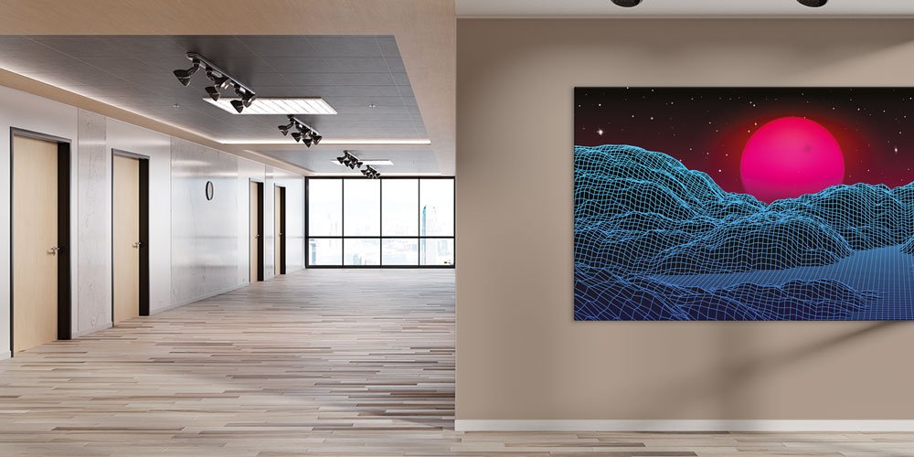 science-class-wall-decor-7828-04 Fütüristik Dijital Dağ Manzaralı Ofis Duvar Dekoru – 7828-DK