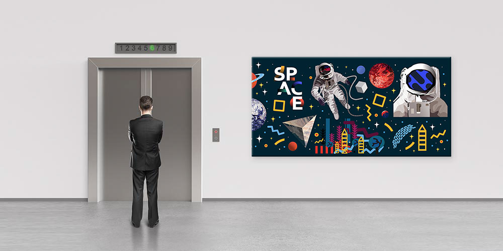science-class-wall-decor-7832-03 Uzay Temalı Sınıf Duvar Dekoru - Astronot ve Gezegen Tasarımı 7832