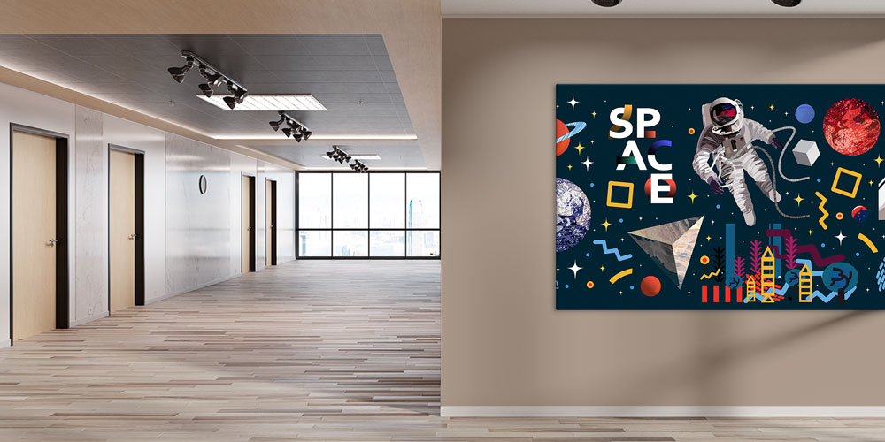 science-class-wall-decor-7832-04 Uzay Temalı Sınıf Duvar Dekoru - Astronot ve Gezegen Tasarımı 7832