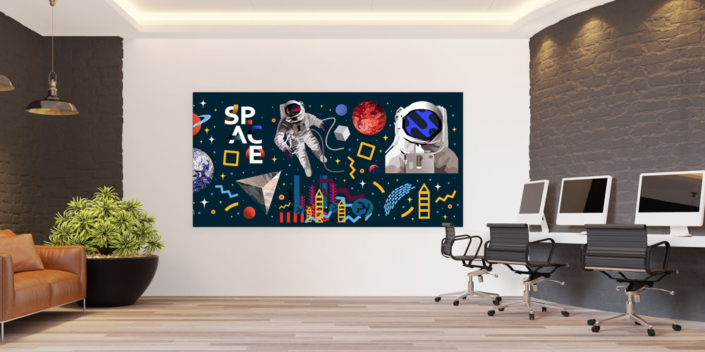 science-class-wall-decor-7832-05 Uzay Temalı Sınıf Duvar Dekoru - Astronot ve Gezegen Tasarımı 7832