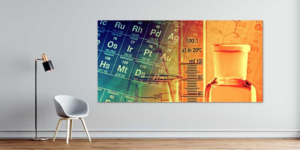 science-class-wall-decor-7978-00 Periyodik Tablo ve Kimya Laboratuvarı Posteri - Fen Sınıfı Duvar Dekoru 7978