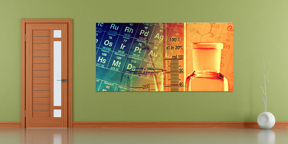 Periyodik Tablo ve Kimya Laboratuvarı Posteri - Fen Sınıfı Duvar Dekoru 7978