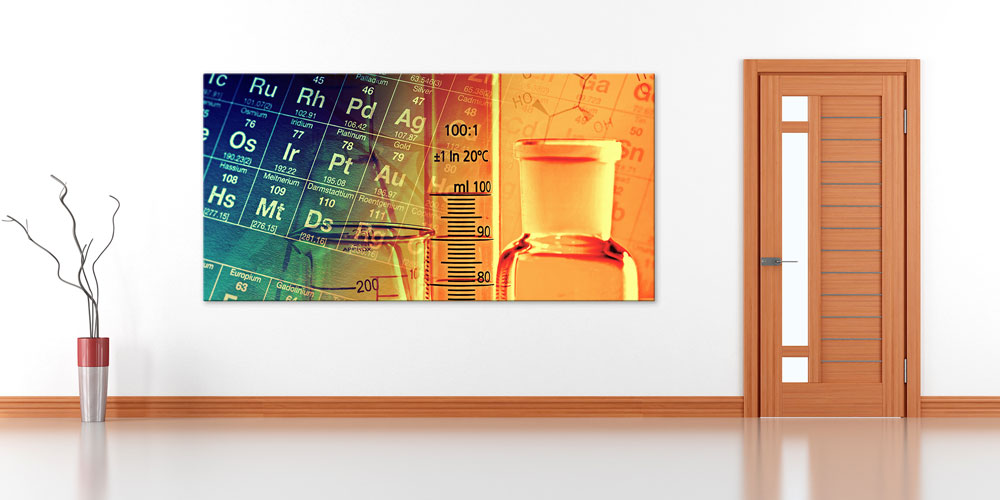 Periyodik Tablo ve Kimya Laboratuvarı Posteri - Fen Sınıfı Duvar Dekoru 7978