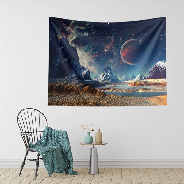 Fantastik Uzay Manzarası Duvar Örtüsü - Gezegenler & Kozmos Temalı 8222