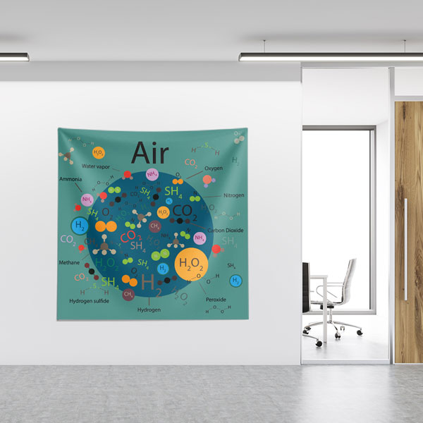 Atmosfer Bileşenleri Duvar Örtüsü - Hava ve Kimya Temalı 8515