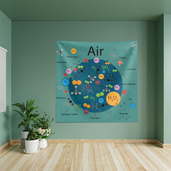 Atmosfer Bileşenleri Duvar Örtüsü - Hava ve Kimya Temalı 8515