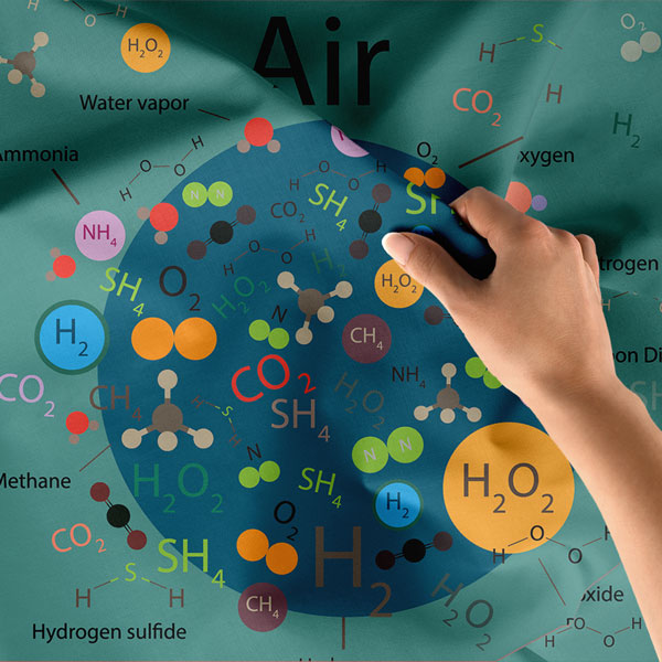 Atmosfer Bileşenleri Duvar Örtüsü - Hava ve Kimya Temalı 8515