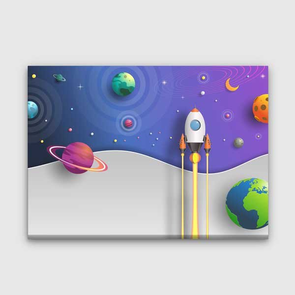 Uzay Macerası Eğitim Kanvas Tablosu 10374