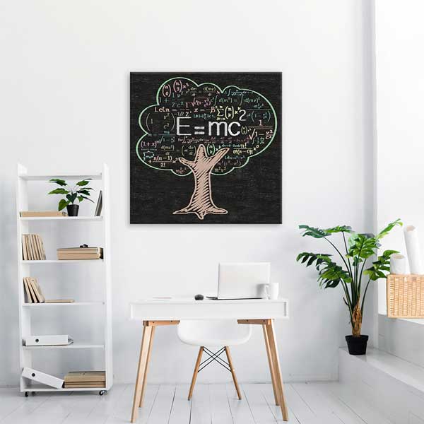science-class-wall-design-g-431-01 Bilim ve Matematik Formülleri Ağacı Posteri - Fizik Sınıfı Dekoru G-431