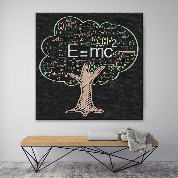 science-class-wall-design-g-431-02 Bilim ve Matematik Formülleri Ağacı Posteri - Fizik Sınıfı Dekoru G-431