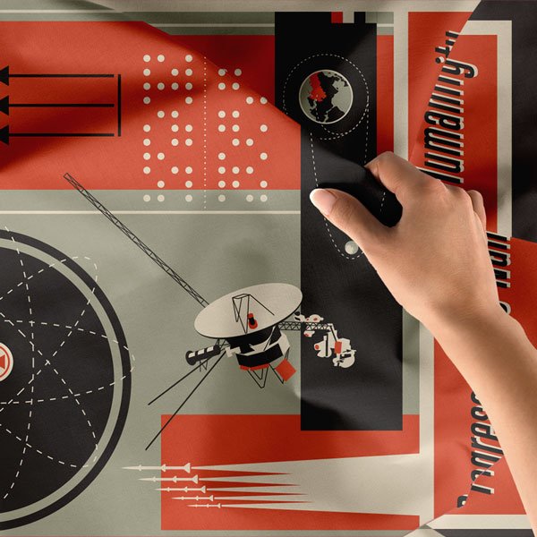 Retro Nükleer Enerji ve Bilim Posteri Duvar Örtüsü - İnovasyon ve Barış Temalı 10348