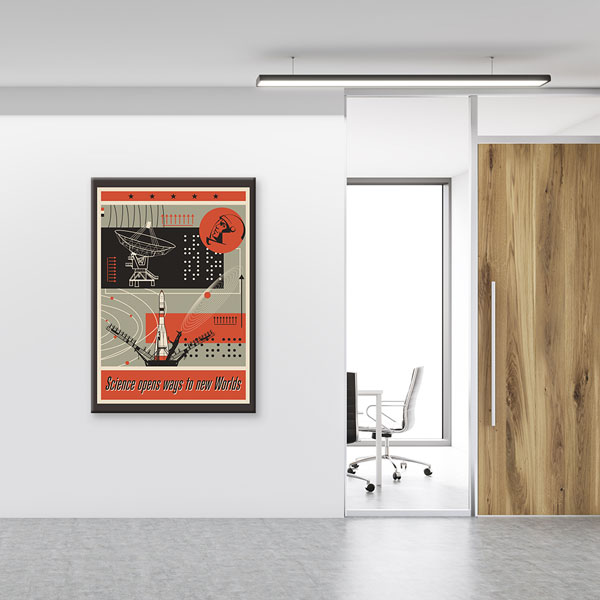 Yeni Dünyalar Bilim Retro Kanvas Tablosu 10397