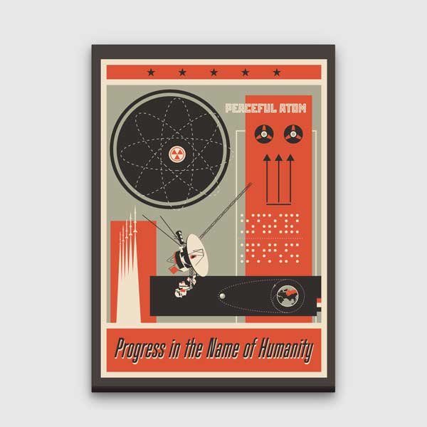 İnsanlık İçin İlerleme Retro Kanvas Tablosu 10398