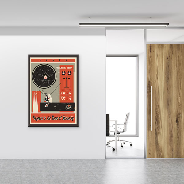 İnsanlık İçin İlerleme Retro Kanvas Tablosu 10398