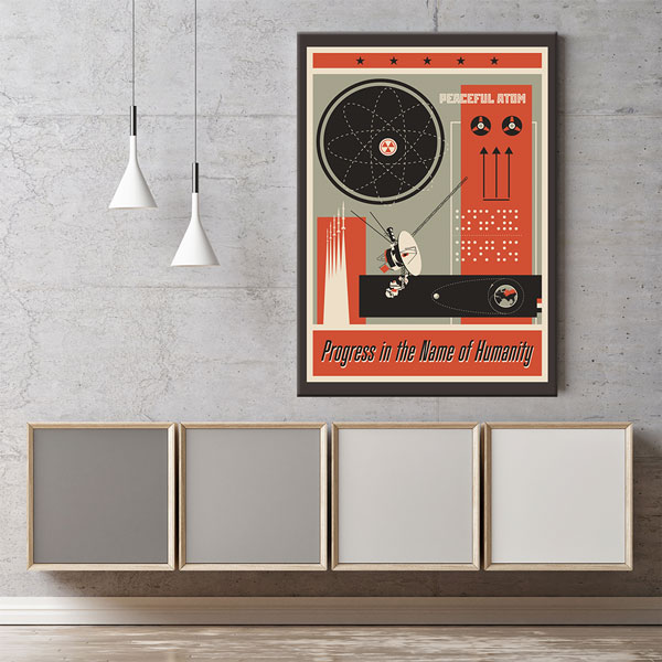 İnsanlık İçin İlerleme Retro Kanvas Tablosu 10398