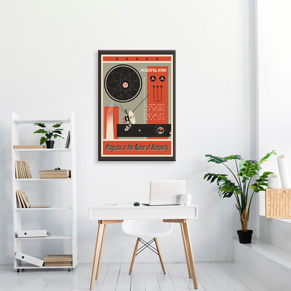 İnsanlık İçin İlerleme Retro Kanvas Tablosu 10398