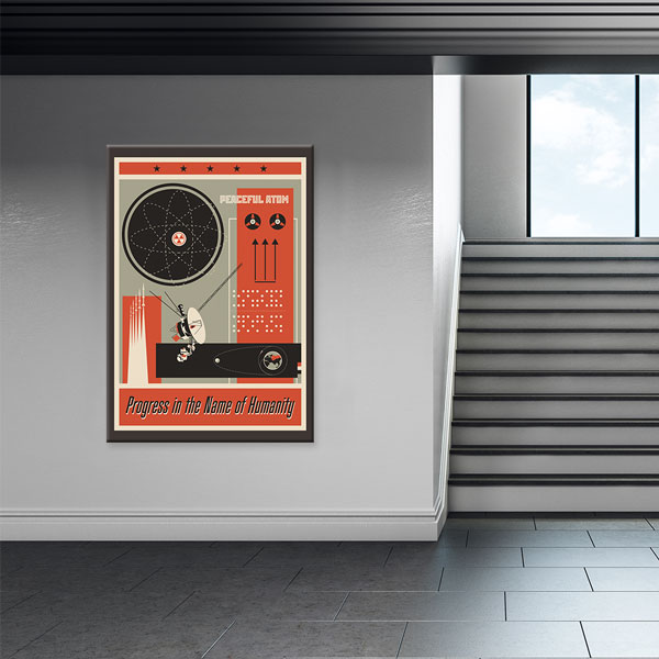 İnsanlık İçin İlerleme Retro Kanvas Tablosu 10398