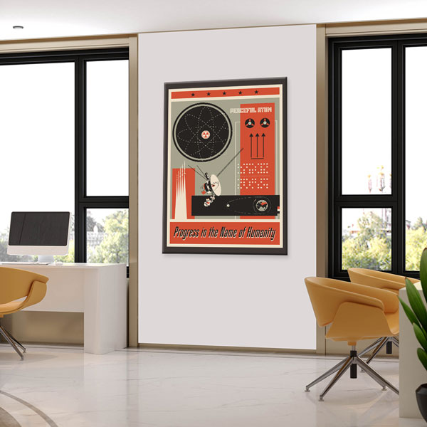 İnsanlık İçin İlerleme Retro Kanvas Tablosu 10398