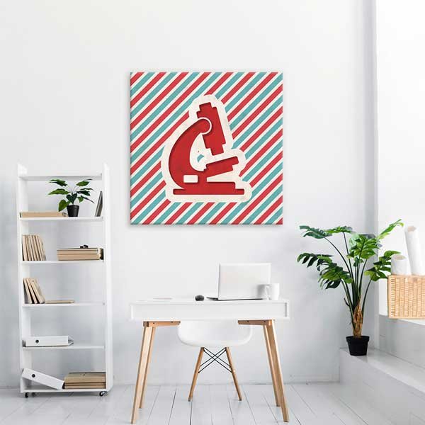 Mikroskop İllüstrasyonu Duvar Posteri - Bilim Sınıfı Dekorasyonu G-425