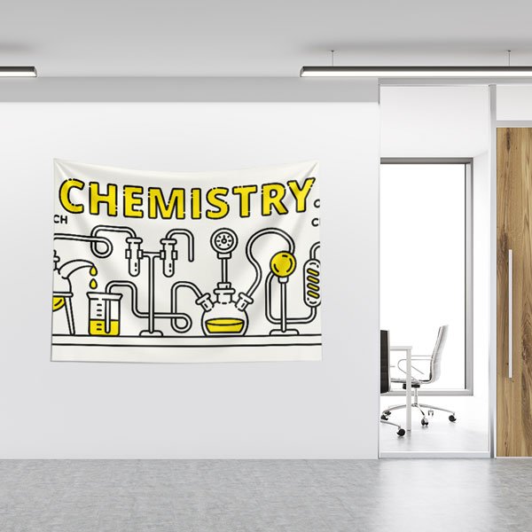 Minimalist Kimya Laboratuvarı Duvar Örtüsü - Bilim ve Eğitim Temalı 10355