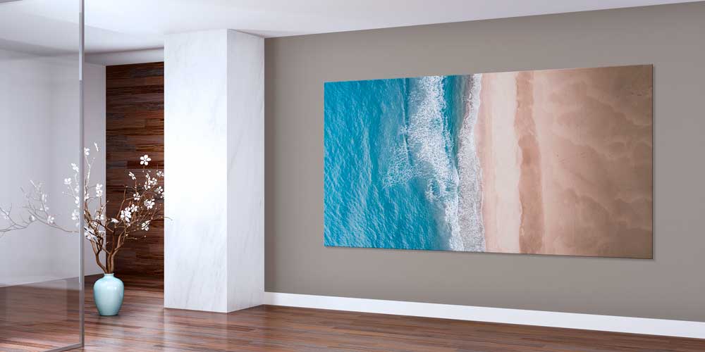 sea-wall-big-size-decor-11894-01 Havadan Görünümlü Turkuaz Deniz ve Renkli Tekneler Manzaralı Büyük Ebat Duvar Dekor Ürünü 11894