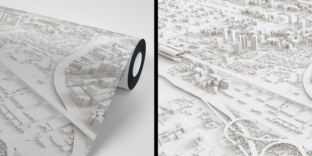 sehir-duvar-kagidi-5574-05 3D Şehir Planı Tasarımlı Duvar Kağıdı 5574