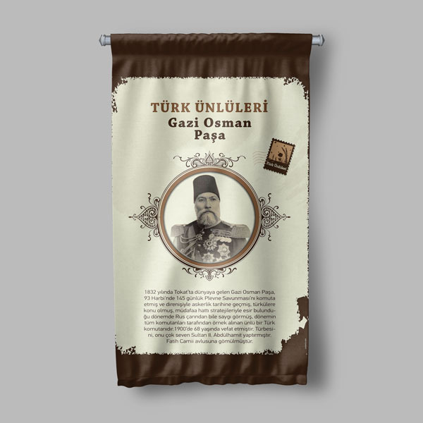 Gazi Osman Paşa Temalı Türk Büyükleri Flaması 8148