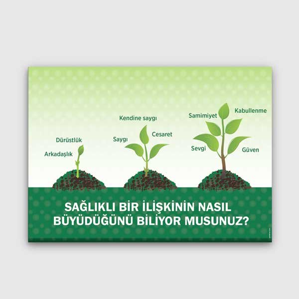 Sağlıklı İlişkinin Büyümesi Posteri - Değerler Eğitimi Okul Duvar Dekoru – D-116