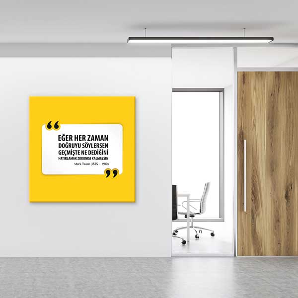 Mark Twain "Doğruyu Söylersen Hatırlamak Zorunda Kalmazsın" Posteri – 4110
