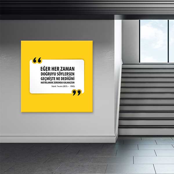 Mark Twain "Doğruyu Söylersen Hatırlamak Zorunda Kalmazsın" Posteri – 4110