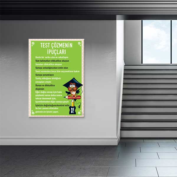sinif-duvar-dekoru-b-821-02 Test Çözmenin İpuçları Posteri - Sınav Başarısı İçin Rehberlik – B-821