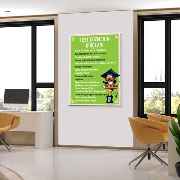 sinif-duvar-dekoru-b-821-03 Test Çözmenin İpuçları Posteri - Sınav Başarısı İçin Rehberlik – B-821