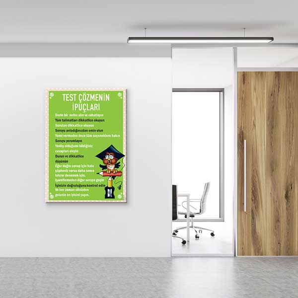 sinif-duvar-dekoru-b-821-04 Test Çözmenin İpuçları Posteri - Sınav Başarısı İçin Rehberlik – B-821