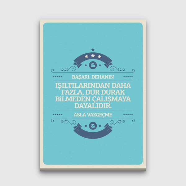 sinif-duvar-dekoru-b-883-00 "Başarı Azimli Çalışmaya Dayalıdır" Motivasyon Tablosu – B-883