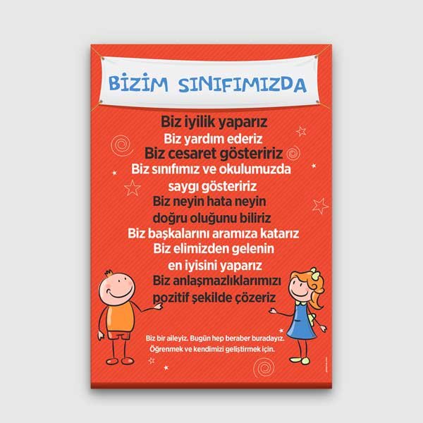 Bizim Sınıfımızda Pozitif Yaklaşım Poster Tablo – B-970