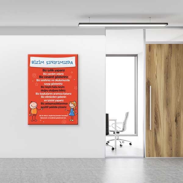Bizim Sınıfımızda Pozitif Yaklaşım Poster Tablo – B-970