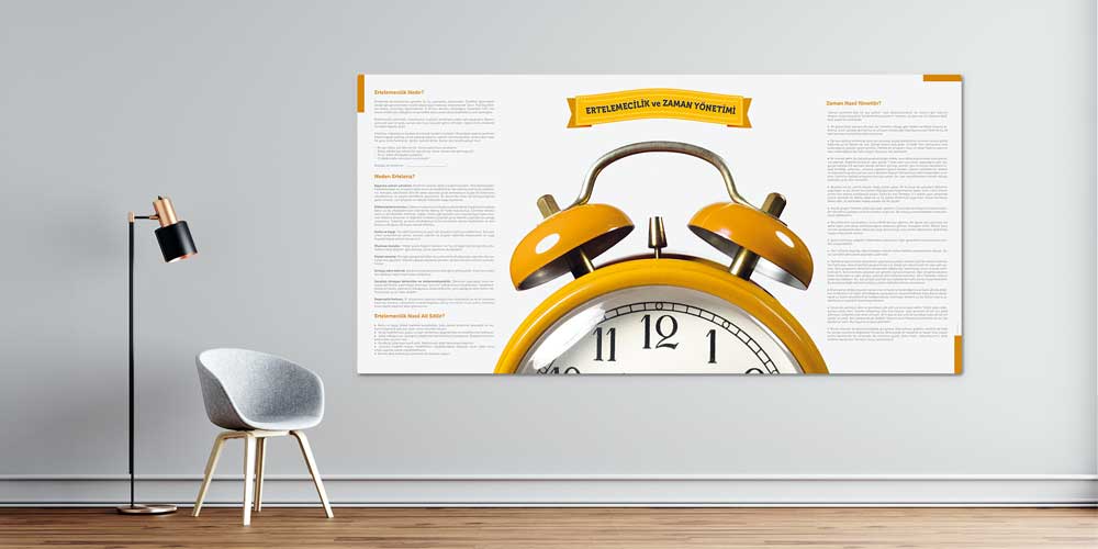 sinif-duvar-kagitlari-3088-00 Ertelemecilik ve Zaman Yönetimi Duvar Dekoru 3088
