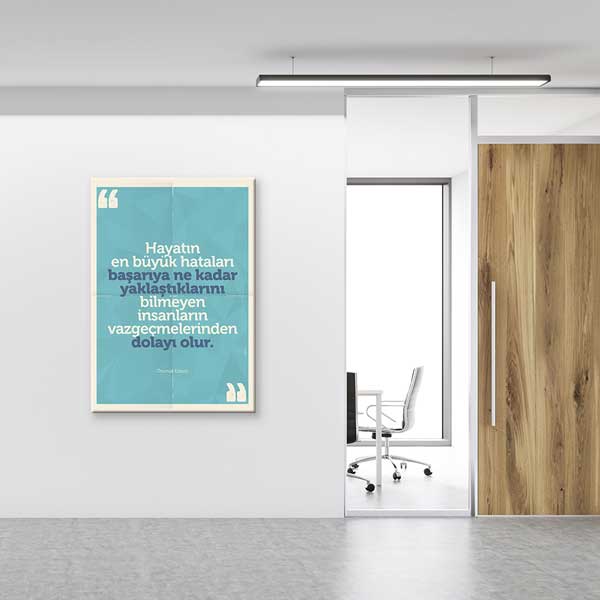 Thomas Edison Sözü "Hayatın En Büyük Hataları" Motivasyon Panosu – 4006