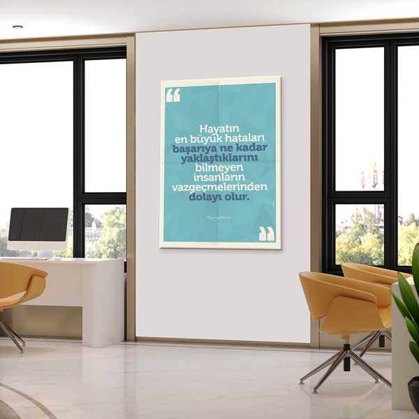 Thomas Edison Sözü "Hayatın En Büyük Hataları" Motivasyon Panosu – 4006