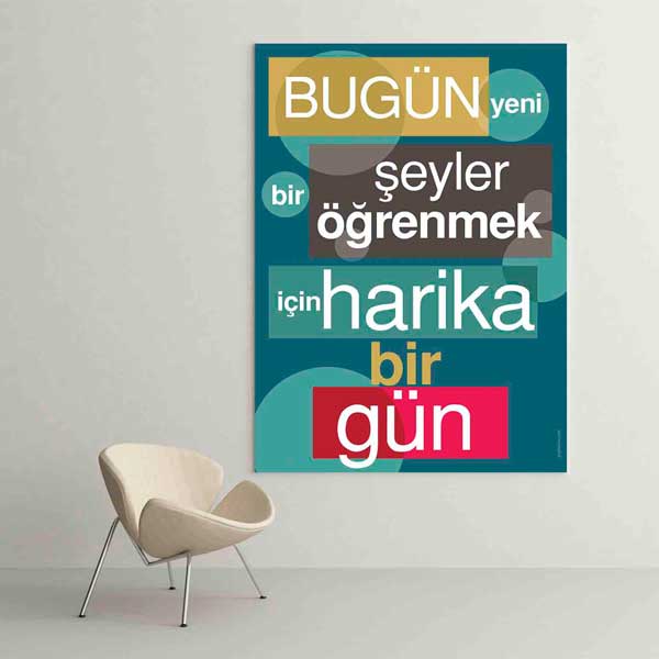 "Bugün Yeni Şeyler Öğrenmek İçin Harika Bir Gün" Motivasyon Tablosu – B-872