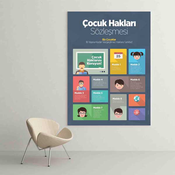 Çocuk Hakları Sözleşmesi Posteri - Okul ve Sınıf İçin Eğitim Materyali – B-825