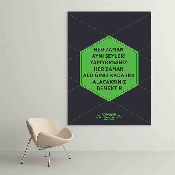 "Aynı Şeyleri Yaparsan Aynı Sonucu Alırsın" Motivasyon Tablosu – B-876