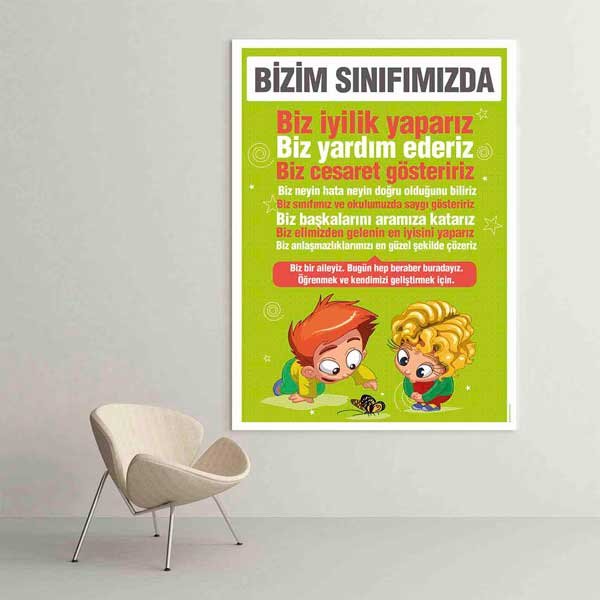sinif-egitim-posterleri-b-967-01 Bizim Sınıfımızda Kuralları Eğitici Poster Tablo – B-967