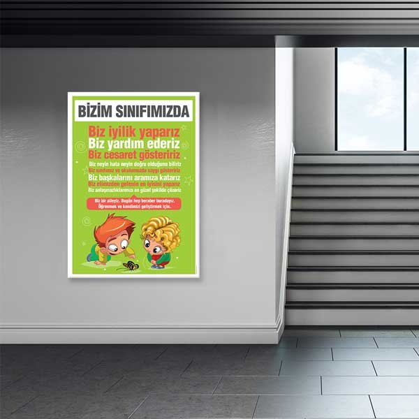 sinif-egitim-posterleri-b-967-03 Bizim Sınıfımızda Kuralları Eğitici Poster Tablo – B-967