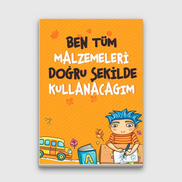 sinif-egitim-tablolar-b-998-00 Malzeme Kullanım Kuralları Eğitici Poster Tablo – B-998