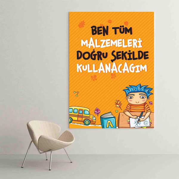 Malzeme Kullanım Kuralları Eğitici Poster Tablo – B-998