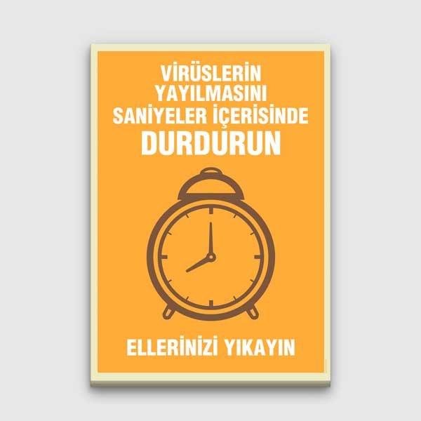 Virüs Yayılımını Durdurun El Yıkama Posteri Tablo – B-746