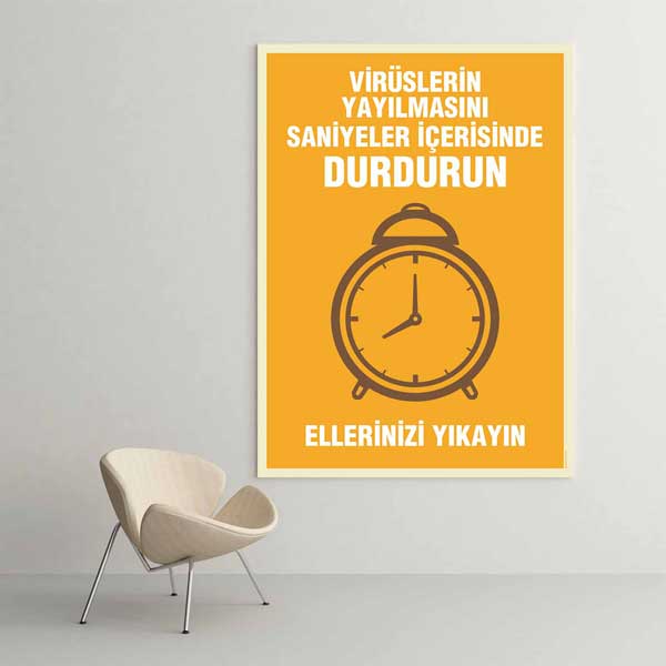 Virüs Yayılımını Durdurun El Yıkama Posteri Tablo – B-746